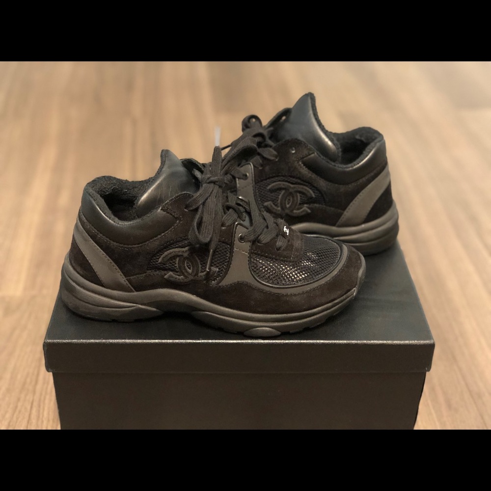 Chanel black sneakers